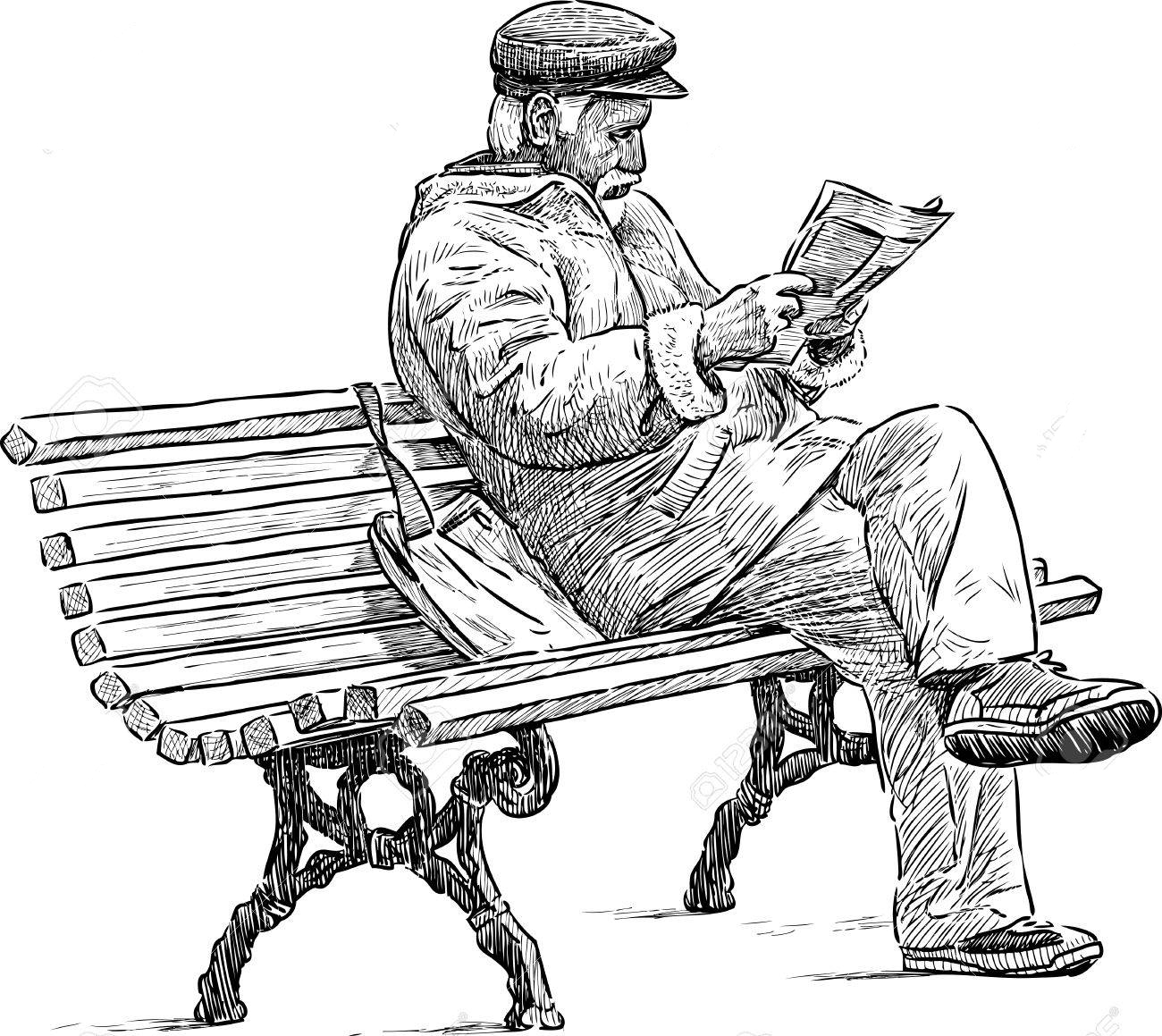 senior reading a newspaper