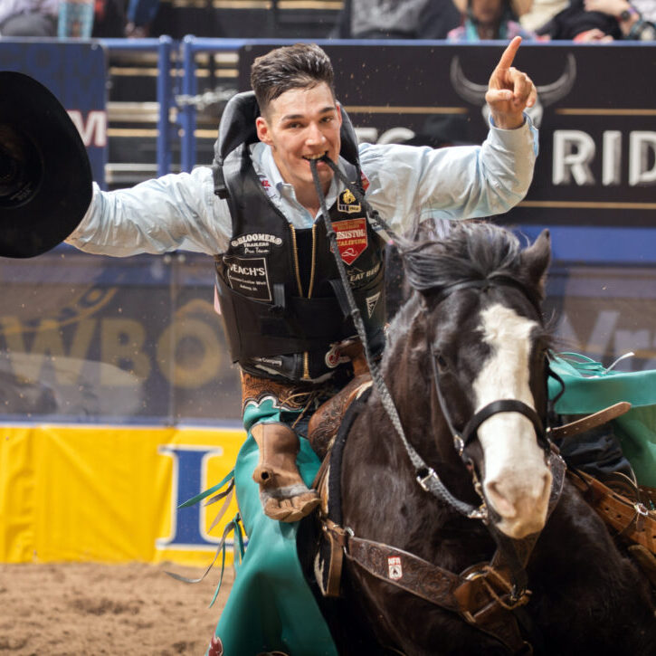 Jess Pope from Kansas takes his victory lap after Round 1