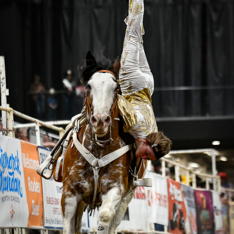 Kate Flitton Trick Riding Bismarck copyright Chuck Minor
